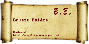 Bruszt Balázs névjegykártya
